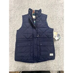 Mountain and Isles Mens Quilted Vest Midnight Navy Blue Plaid Lining MW12471 S